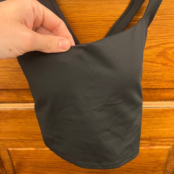 Halara sz S NWT Softlyzero Airy Square Neck Black Crisscross Cropped Tank Top - Picture 5 of 15